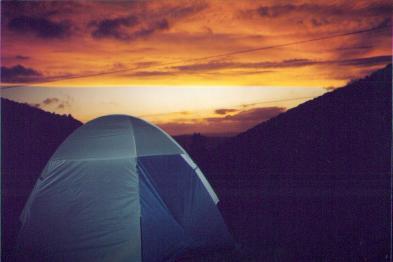 Setting up camp at twilight has it's rewards